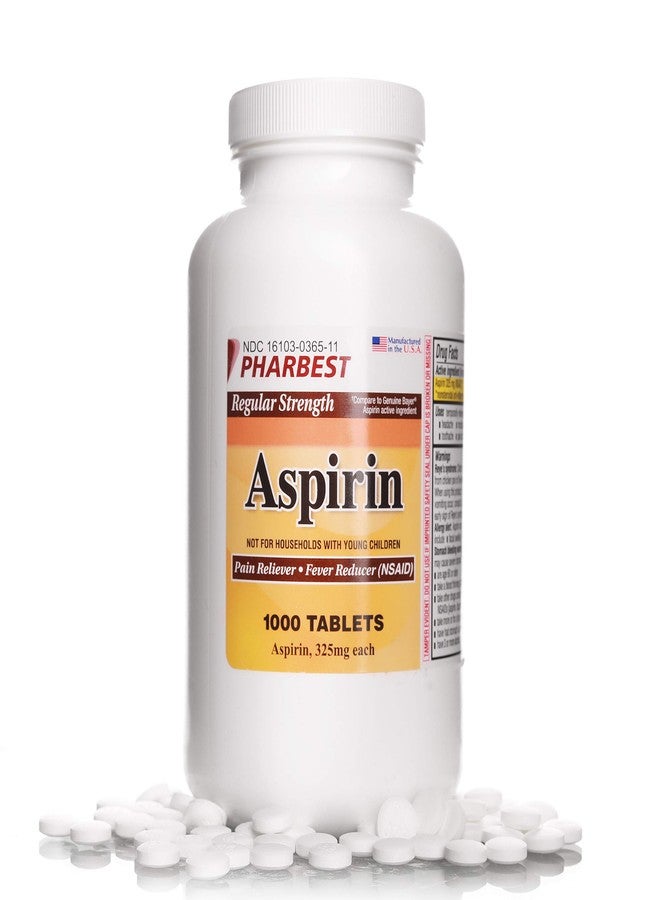 PHARBEST Aspirin 325 mg | Regular Strength | 1000 Count Uncoated Tablets - Image 1